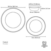 Federal Gold 12-Piece Dinnerware Set, Service For 4